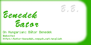 benedek bator business card